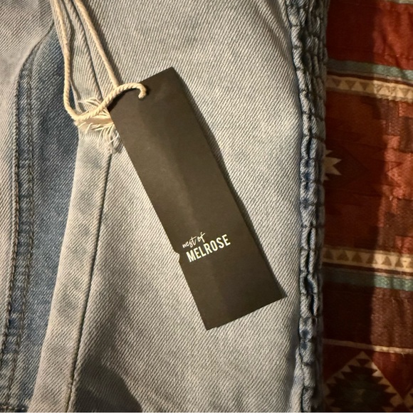 NWT Melrose Denim Smocked Bustier Top - Picture 3 of 6